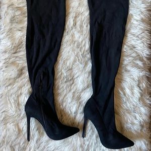 Faux Suede thigh high boots